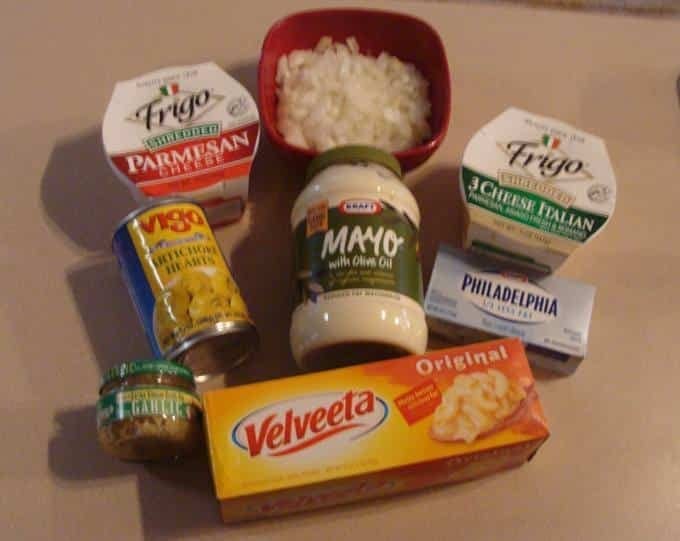 Crockpot Artichoke Dip ingredients