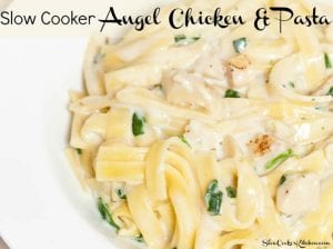 Slow Cooker Angel Chicken Pasta! Visit us @ https://www.slowcookerkitchen.com