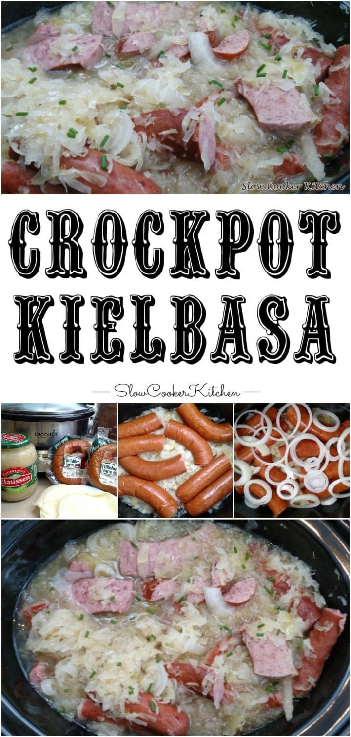 Crock Pot Kielbasa and Sauerkraut | Slow Cooker Kitchen
