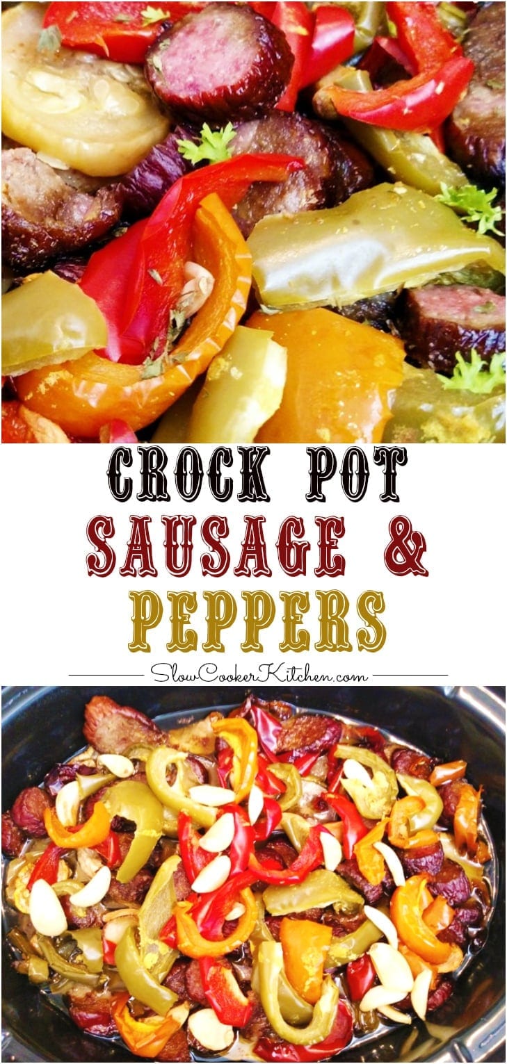 Crockpot Sausage and Pepper Dinner | Slow Cooker Kitchen
