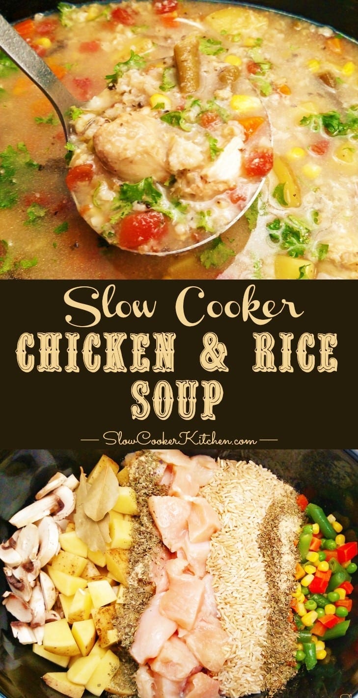 Crock Pot Chicken and Rice Soup | Slow Cooker Kitchen