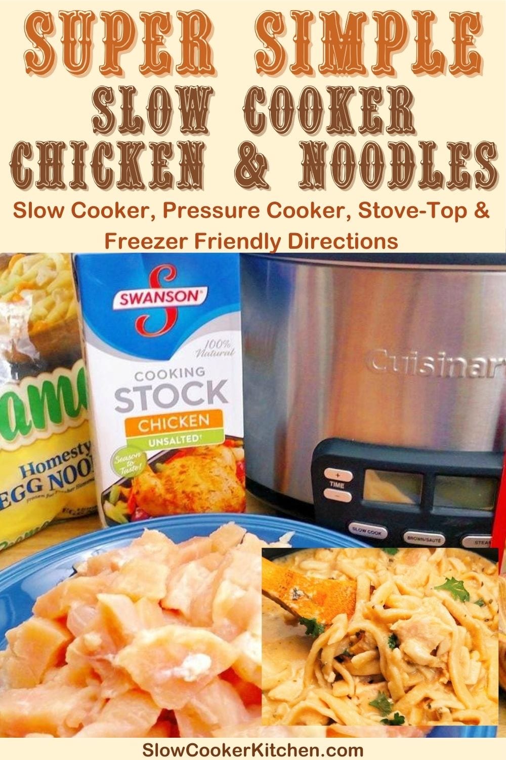 Crock Pot Chicken and Noodles Slow Cooker Kitchen