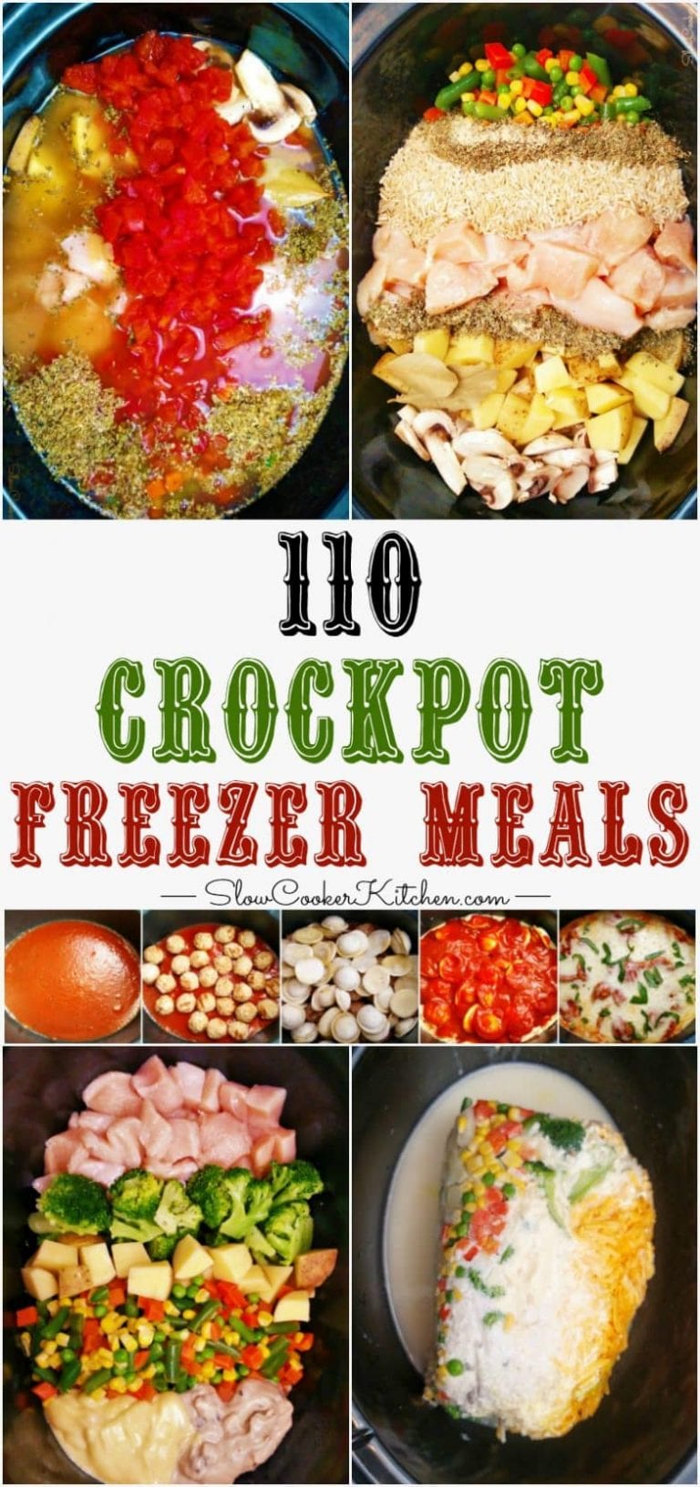 110 Crockpot Freezer Meals in 1 Afternoon Slow Cooker Kitchen