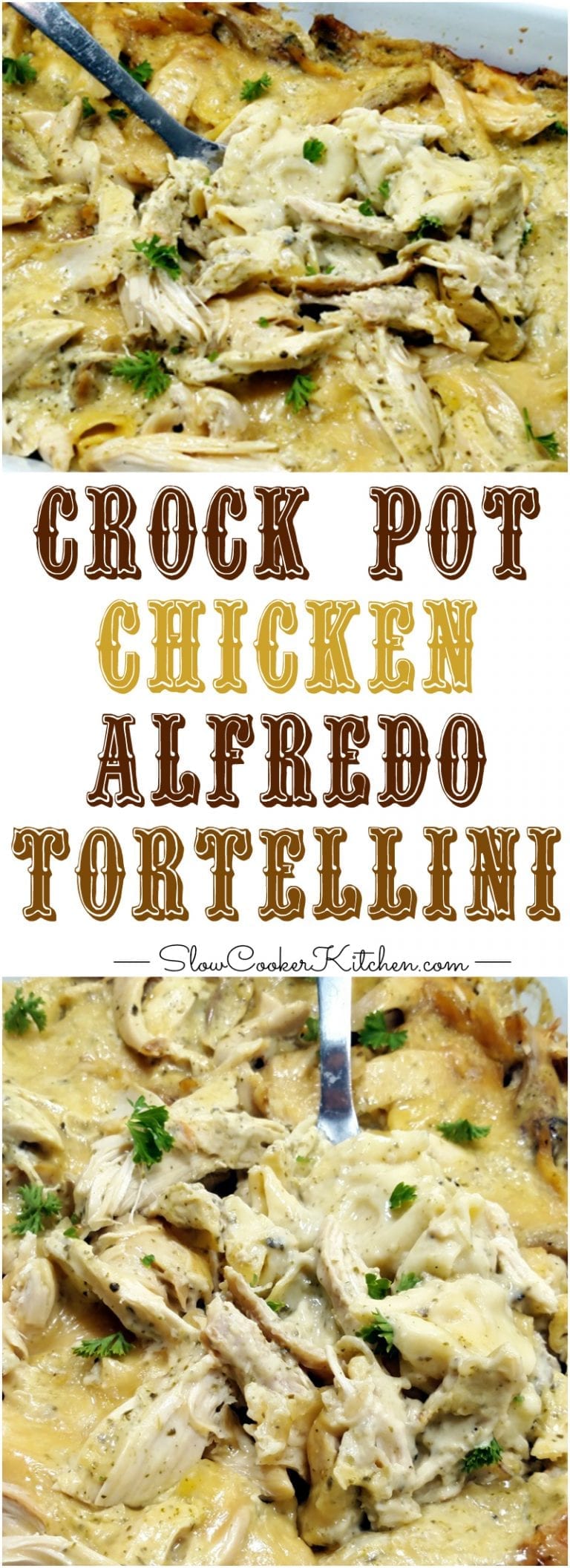 Crock Pot Chicken Alfredo Tortellini