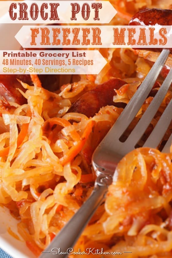 Easy Crock Pot Freezer Meals 1 Week in 48 Min | SlowCookerKitchen.com