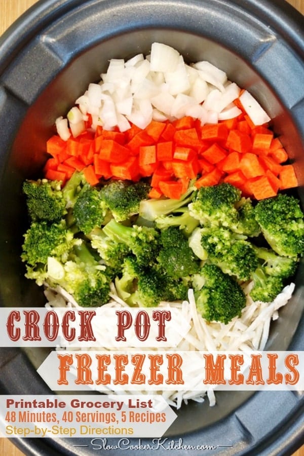 Easy Crock Pot Freezer Meals 1 Week in 48 Min | SlowCookerKitchen.com