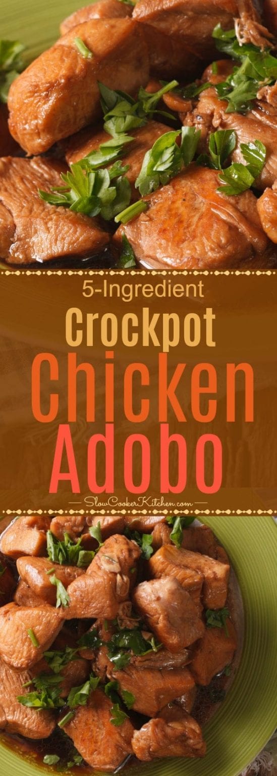 5Ingredient Crock Pot Chicken Adobo