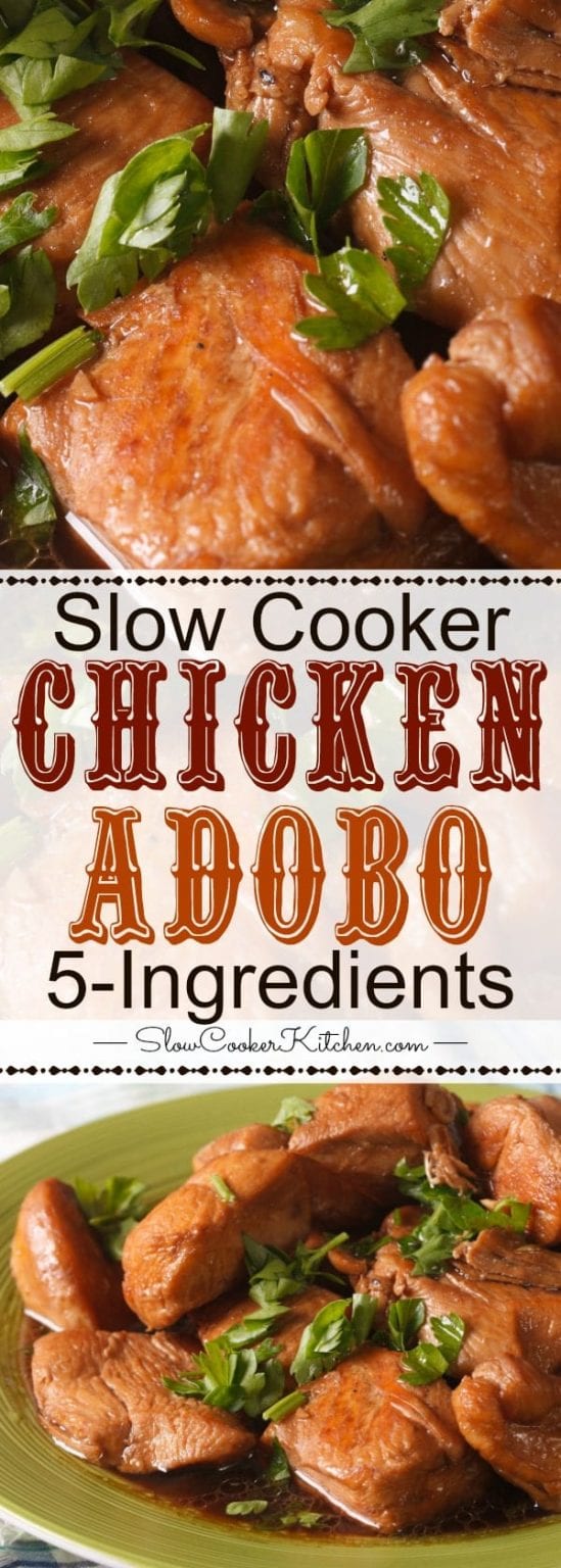5Ingredient Crock Pot Chicken Adobo