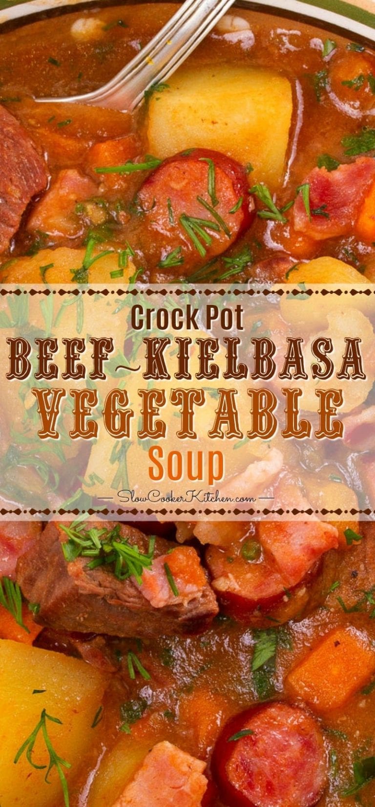 Loaded Crock Pot Beef Vegetable Soup | Slow Cooker Kitchen