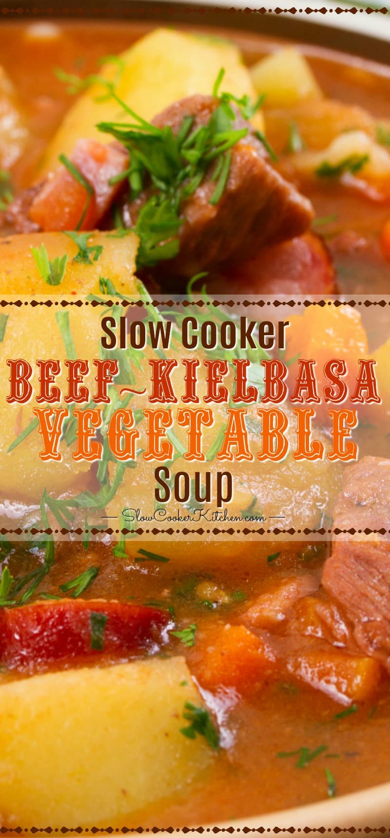 Loaded Crock Pot Beef Vegetable Soup | Slow Cooker Kitchen