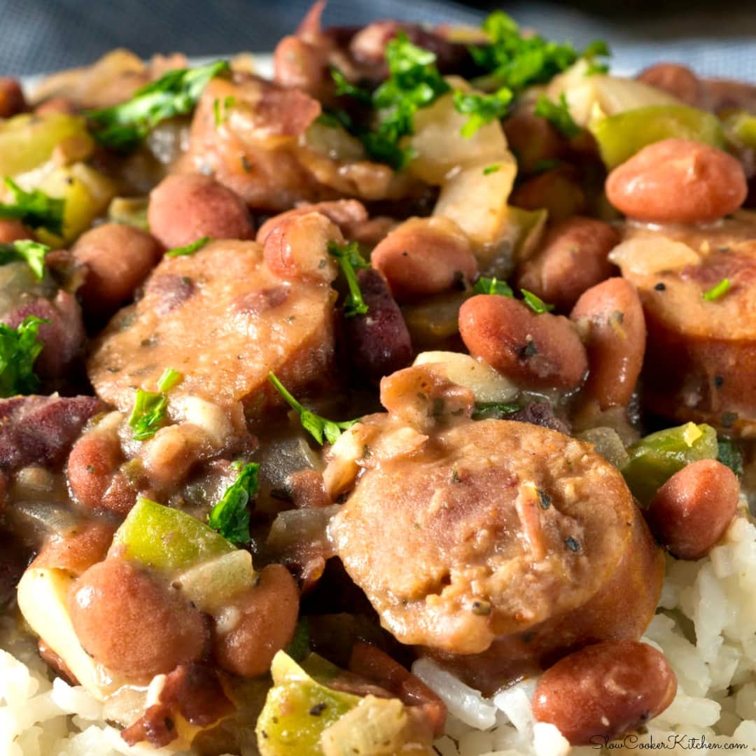 Slow Cooker Red Beans & Rice & Sausage Slow Cooker Kitchen