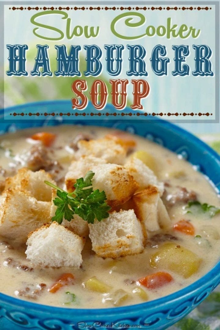 Creamy Crockpot Hamburger Vegetable Soup Slow Cooker Kitchen
