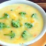 Super easy, deliciously tasty slow cooker broccoli cheese soup! With slow cooker, stove-top, pressure cooker, & freezer friendly directions!