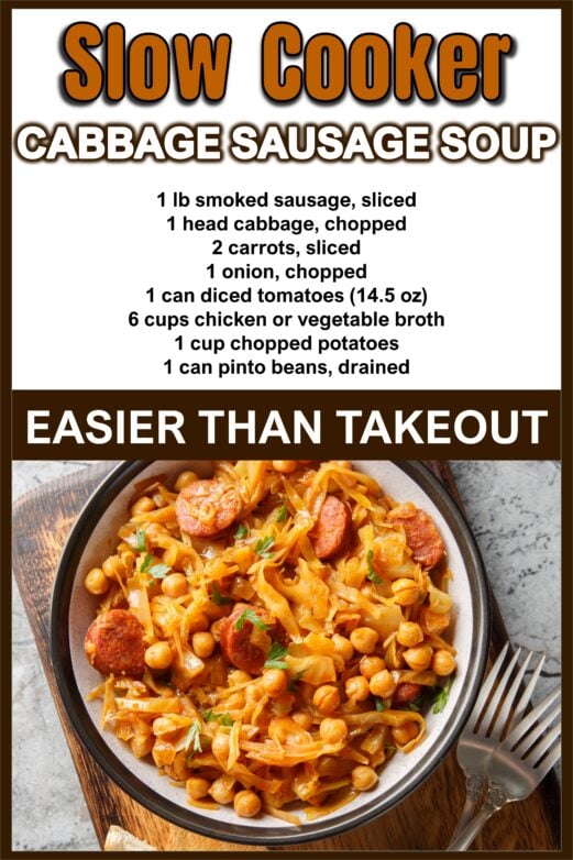 Cabbage sausage soup recipe with smoked sausage cabbage vegetables and beans