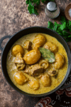 Crock Pot beef Massaman curry with tender beef chunks and potatoes