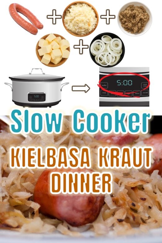 Crockpot sausage kraut dinner with multiple cooking methods