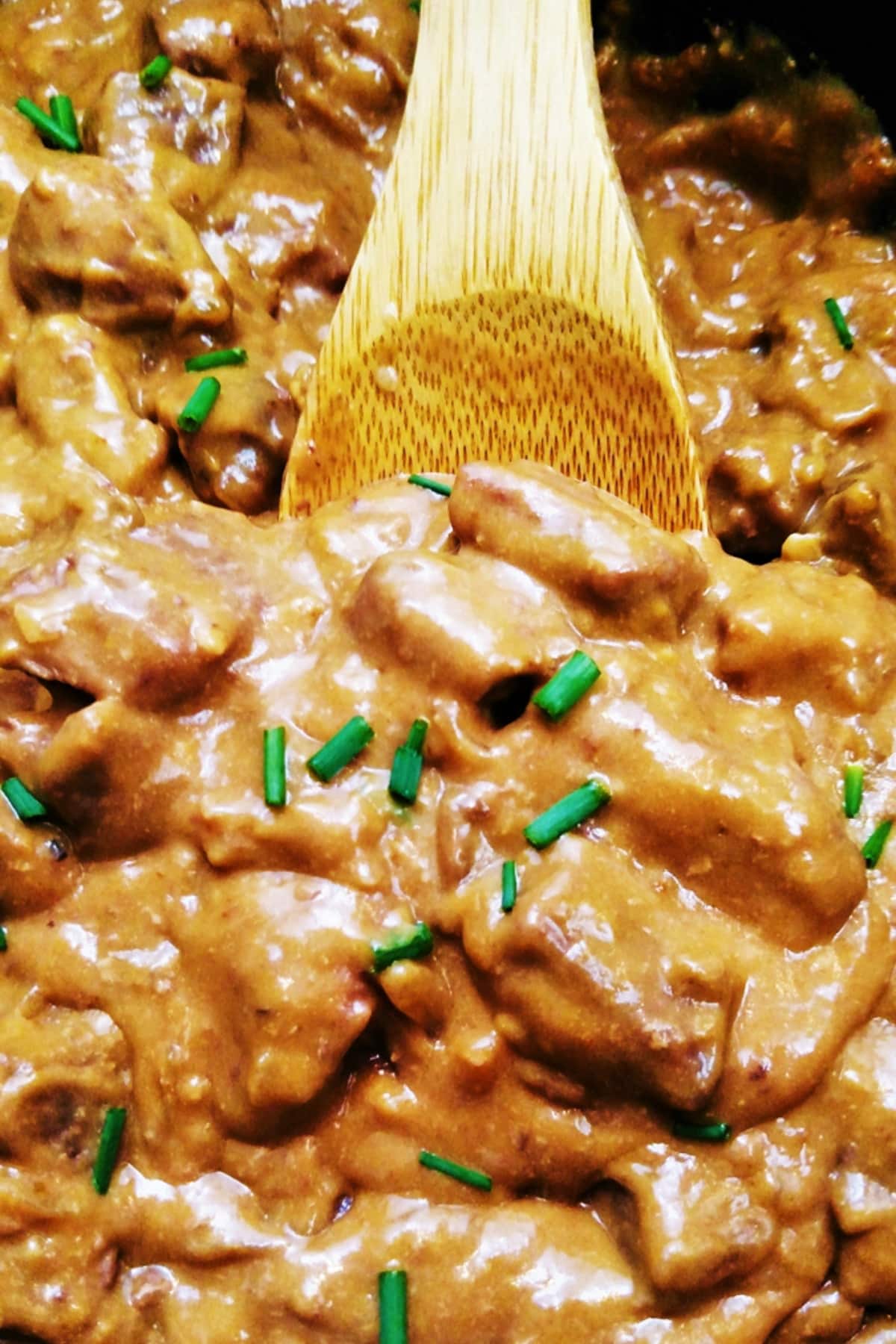 Easy beef tips in crock pot with rich mushroom gravy