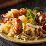 Kielbasa with sauerkraut and potatoes